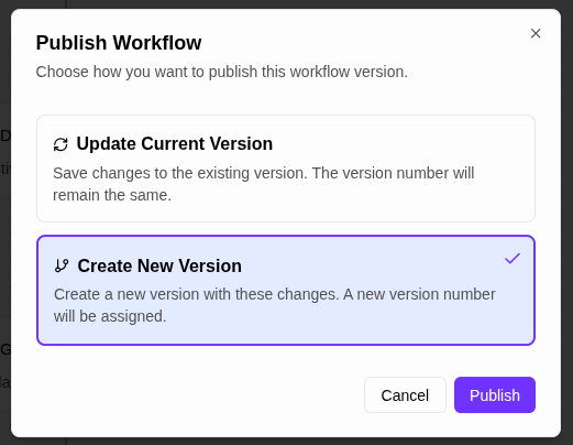 Workflow Versioning